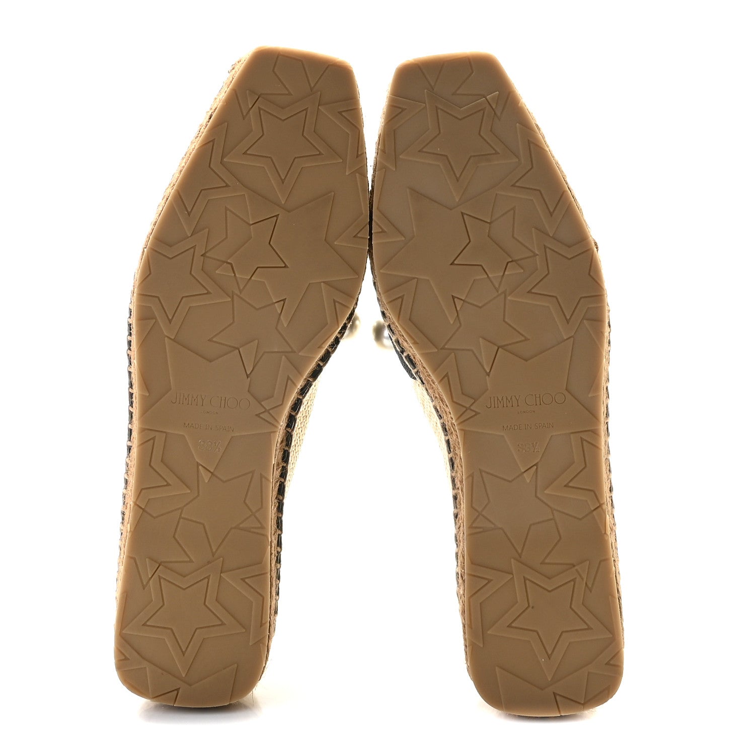 Jimmy Choo Raffia Embellished Dru Espadrilles 38.5 Beige 6 of 9