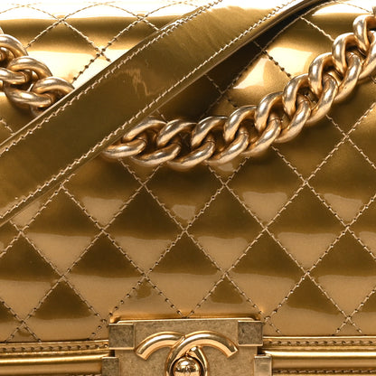 Chanel Metallic Patent Calfskin Quilted Medium Boy Flap Gold 8 of 12