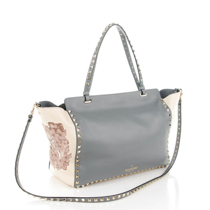 Valentino Garavani Vitello Monogram Kimono 1997 Print Medium Rockstud Tote Light Blue 3 of 8