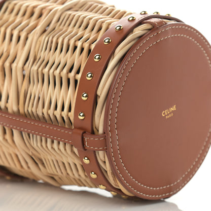 Celine Wicker Calfskin Mini Panier Bucket Bag Natural Tan 9 of 11