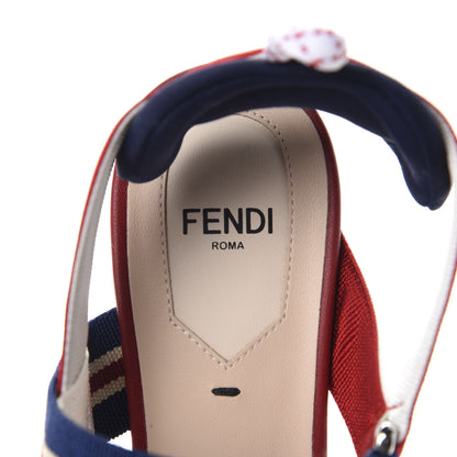 Fendi Technical Mesh FF Colibri 55mm Slingback Pumps 38 Tobacco Moro Zaffiro Ciliegia Rosso 7 of 9