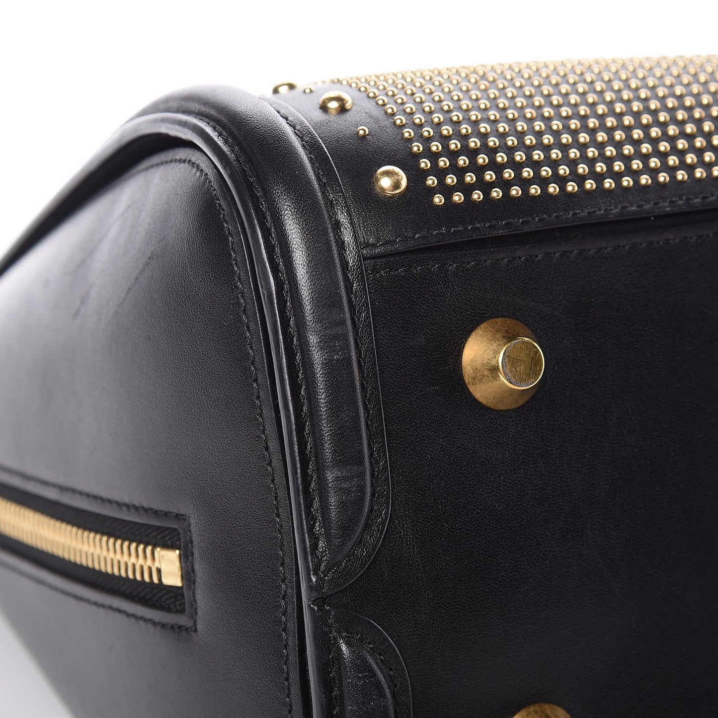 Calfskin Studded Large Heroine Black