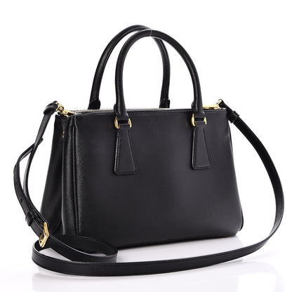 Prada Saffiano Lux Mini Double Zip Tote Nero Black 4 of 9