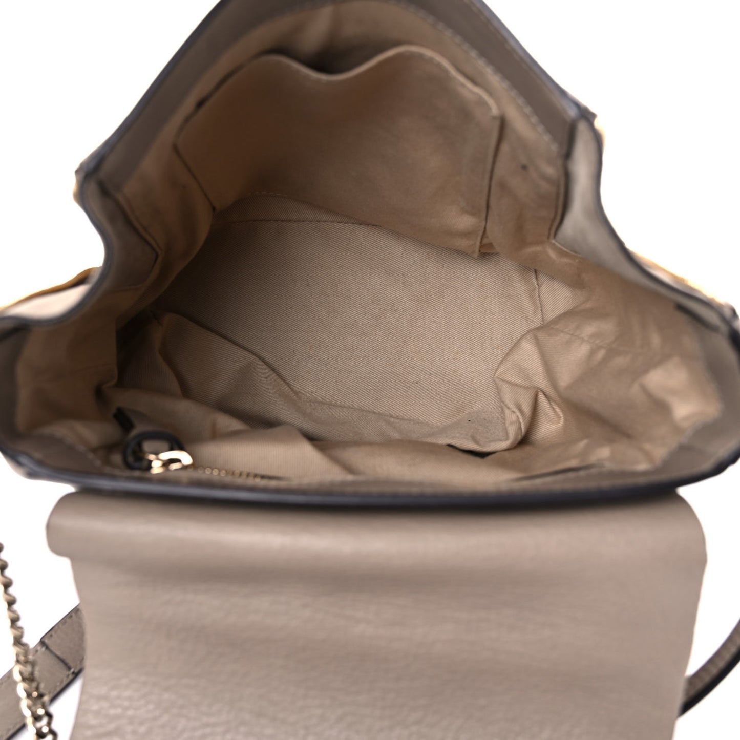 Suede Calfskin Small Faye Backpack Motty Grey