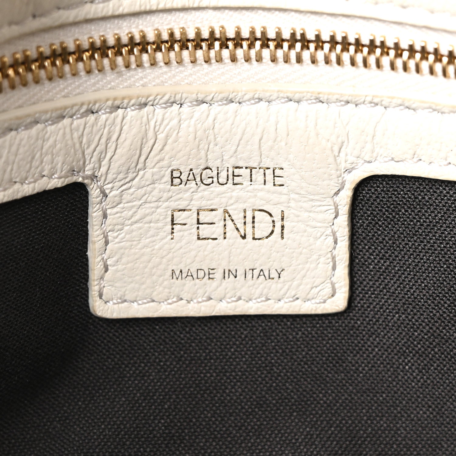 Fendi Nappa FF 1974 Embossed Baguette White 6 of 10