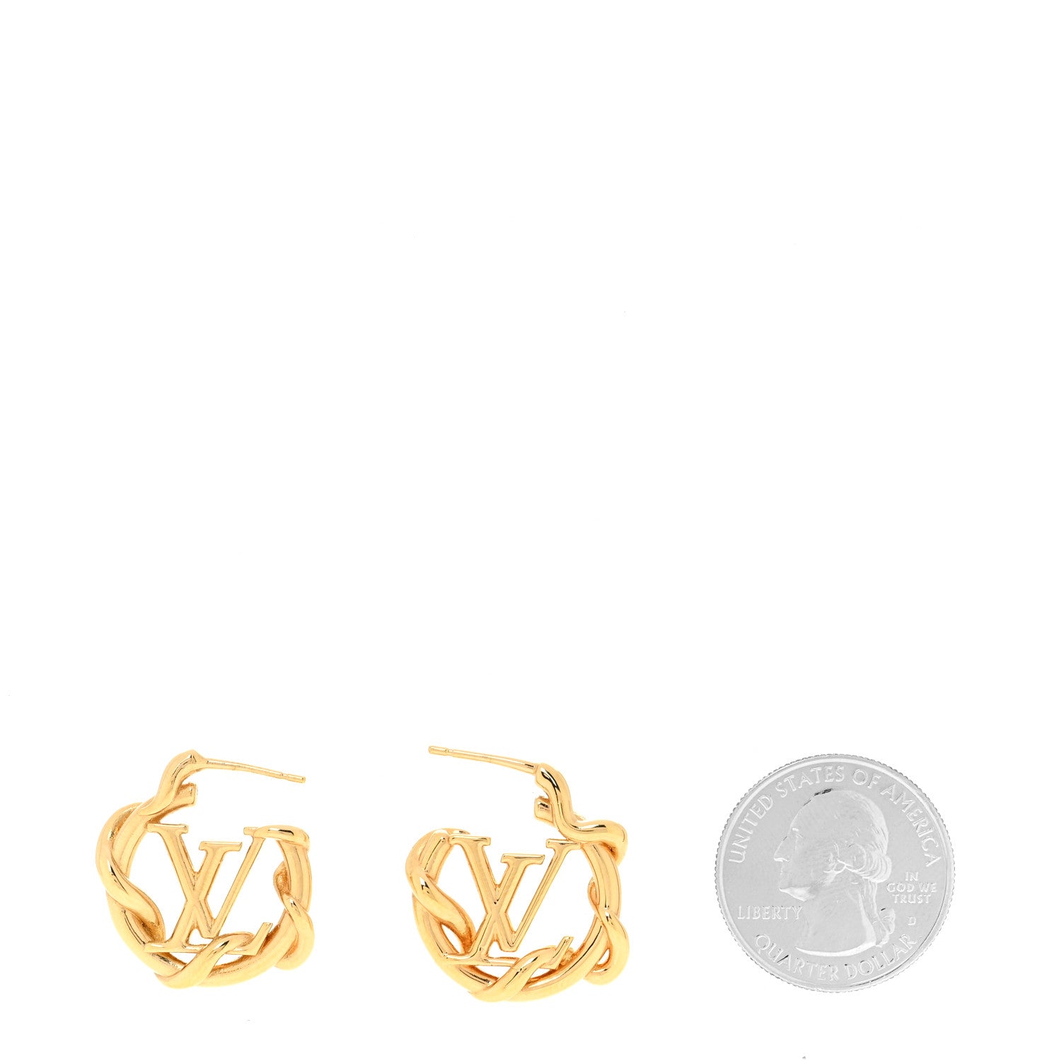 Louis Vuitton Garden Louise Hoop Earrings Gold 2 of 5