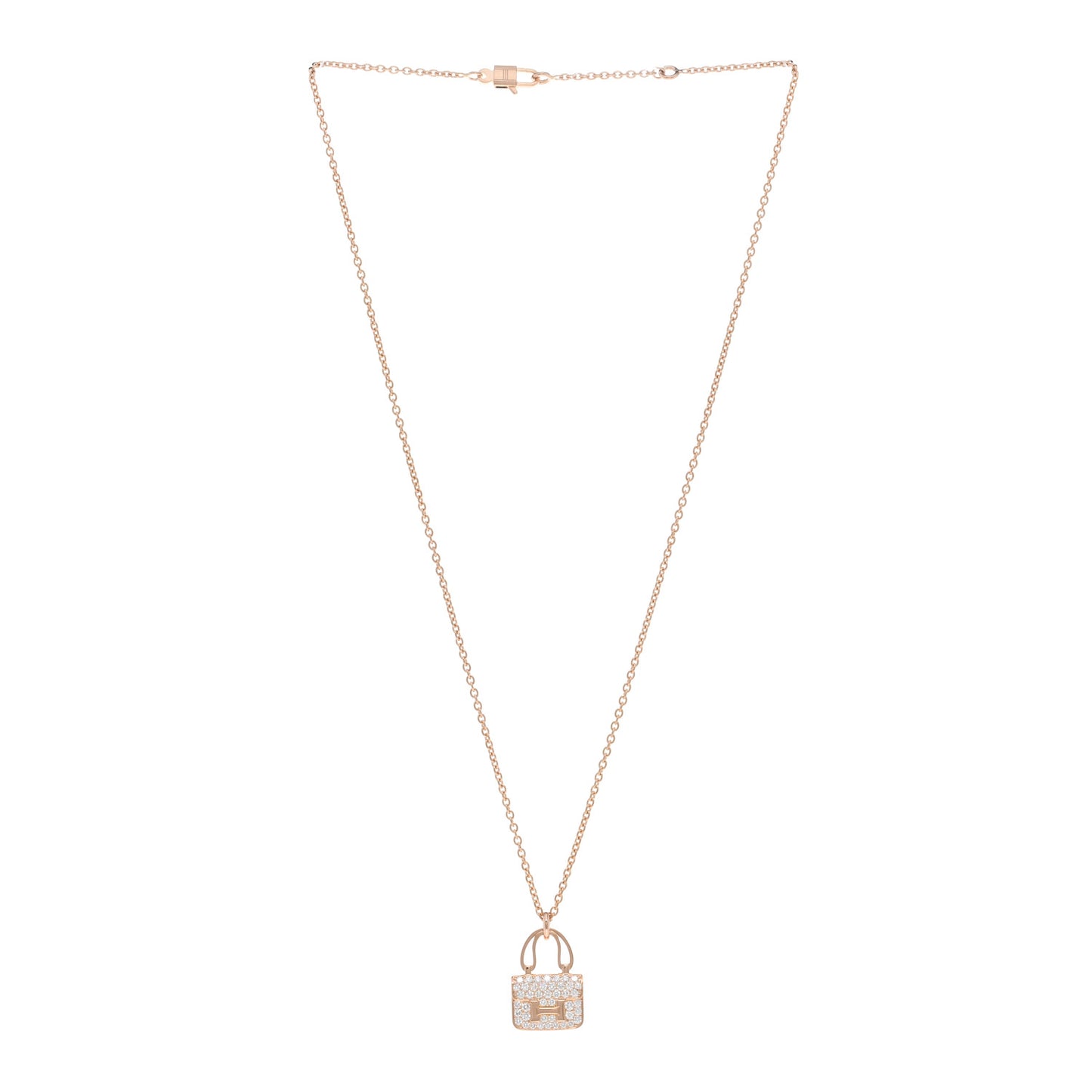 18K Rose Gold Diamond Constance Amulettes Pendant Necklace