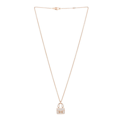 Hermes 18K Rose Gold Diamond Constance Amulettes Pendant Necklace 3 of 5