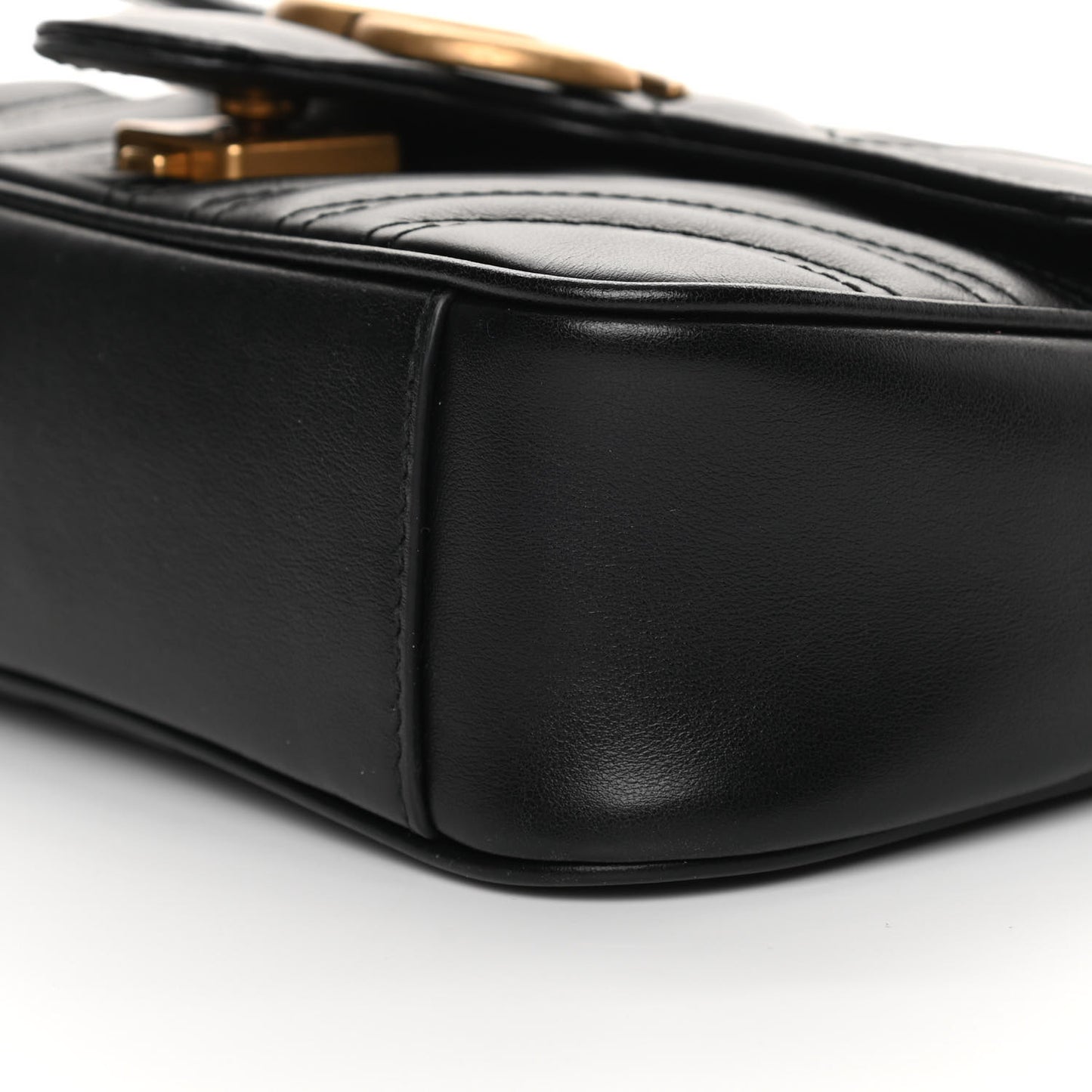 Calfskin Matelasse Mini GG Marmont Shoulder Bag Black