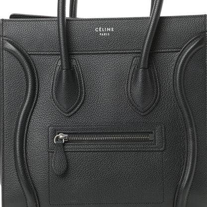 Celine Drummed Calfskin Micro Luggage Black 7 of 10