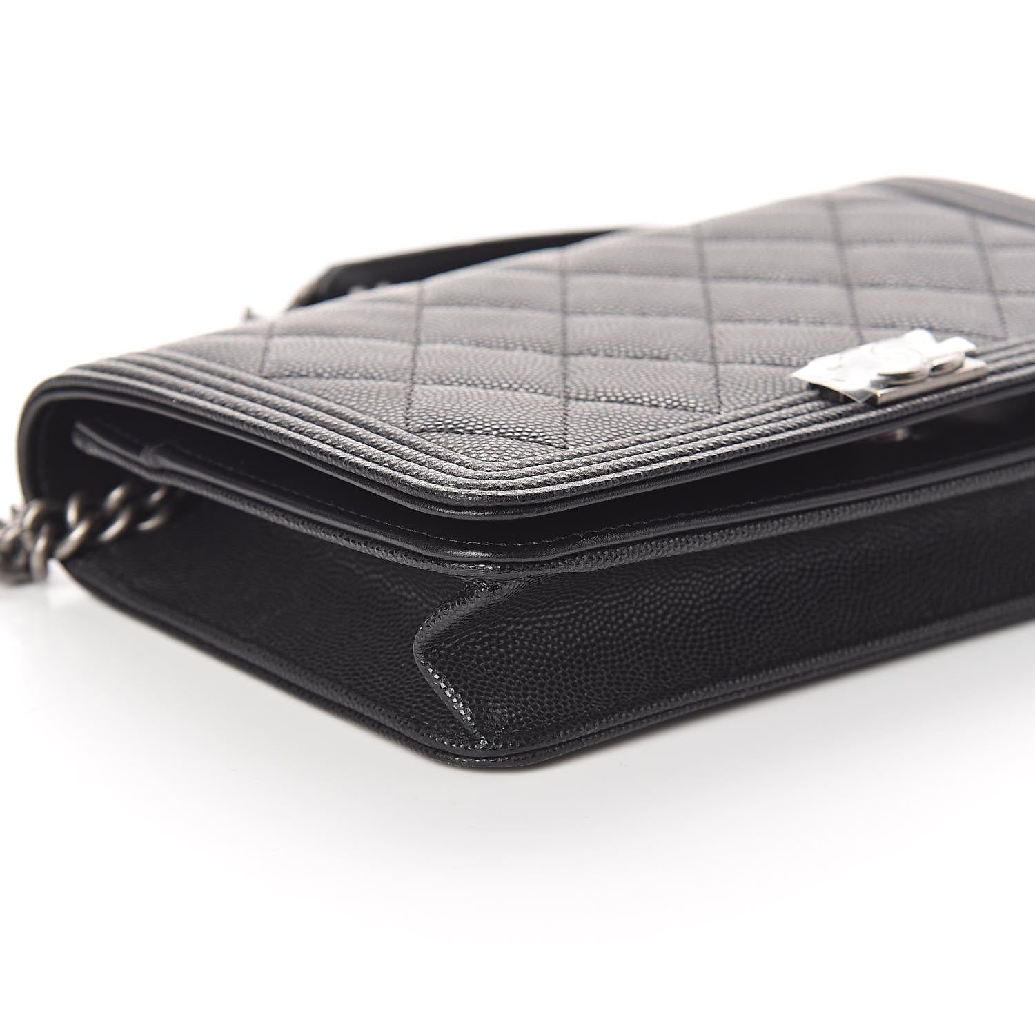 Chanel Caviar Quilted Boy Wallet On Chain WOC Black 9 of 11