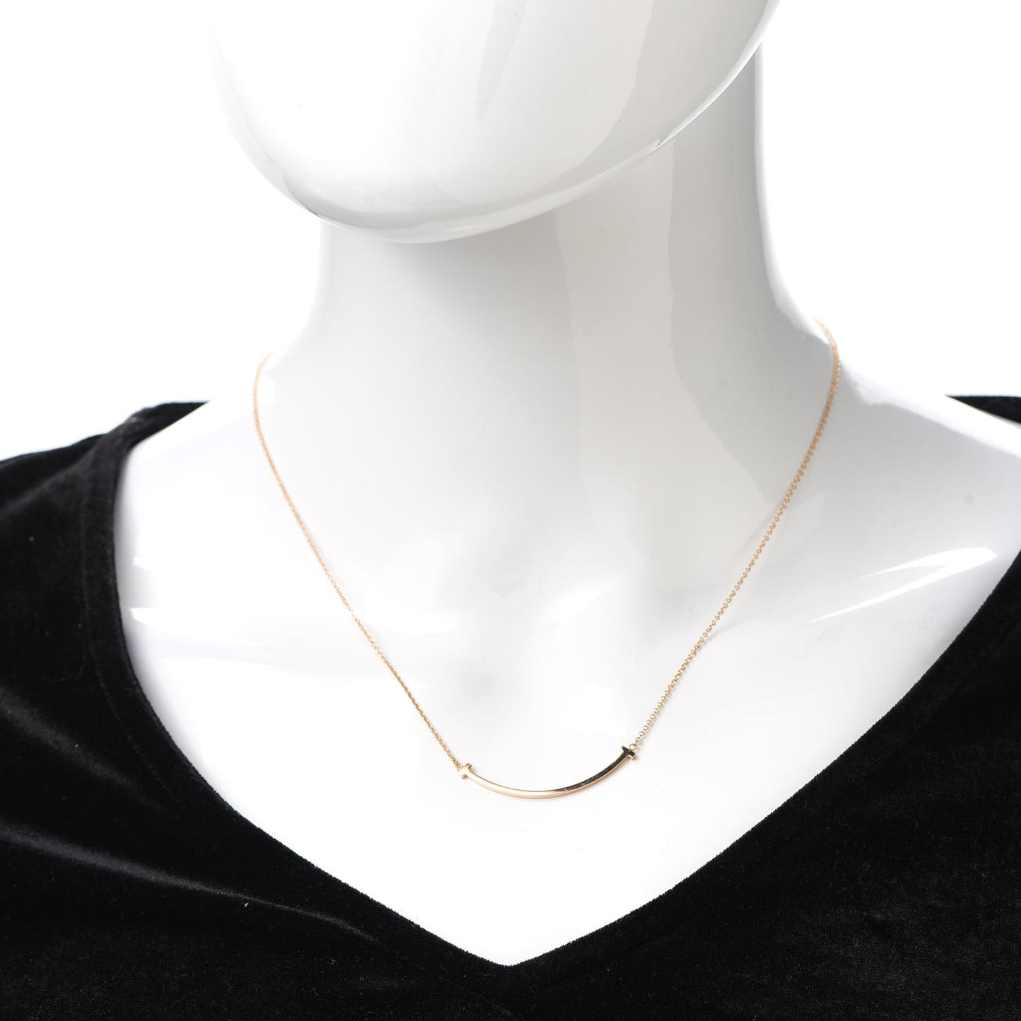 18K Rose Gold Small T Smile Pendant Necklace