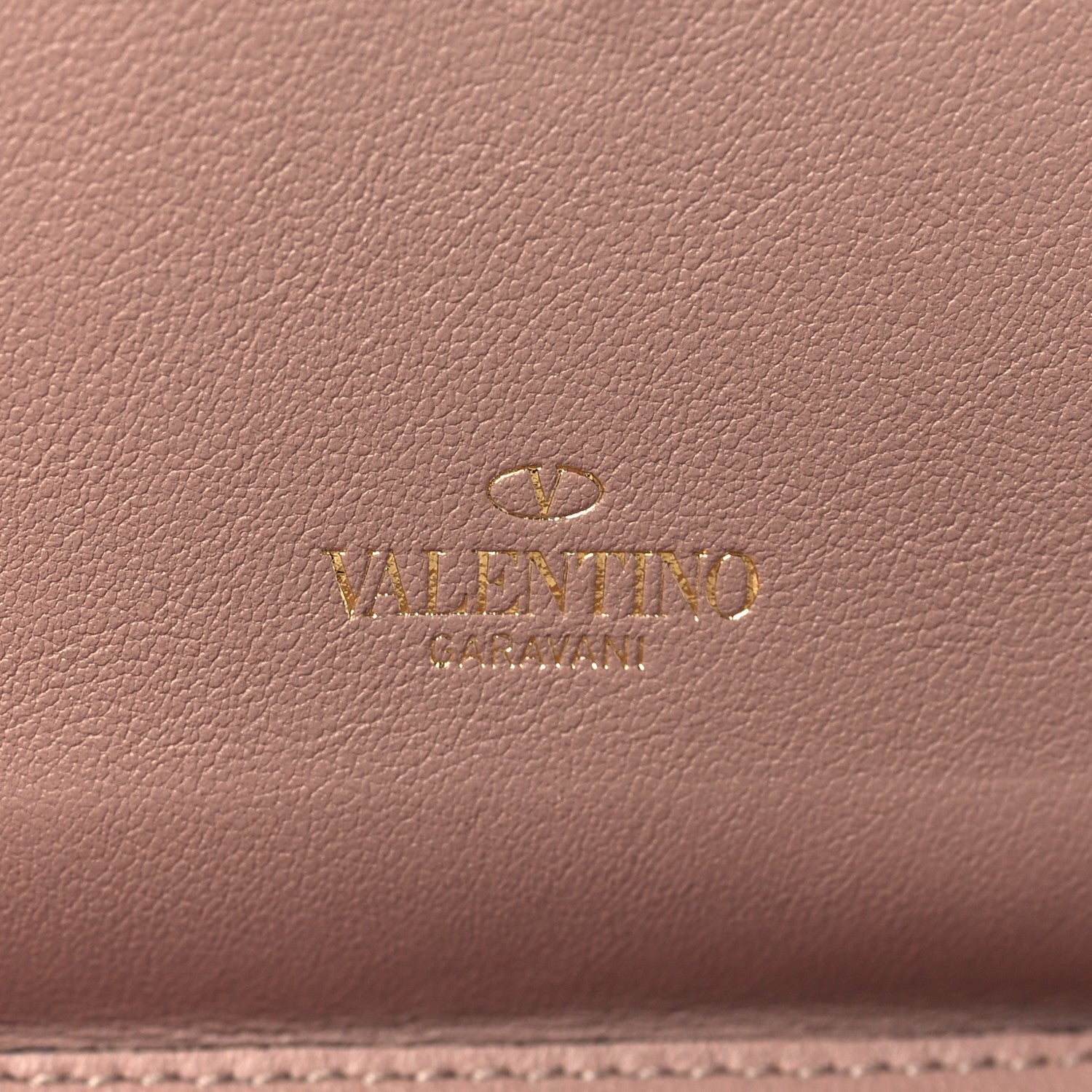 Valentino Garavani Calfskin Rockstud Compact Bi-Fold Wallet Poudre 7 of 7