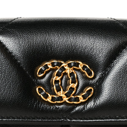 Chanel Lambskin Quilted Chanel 19 Flap Wallet Black 9 of 10
