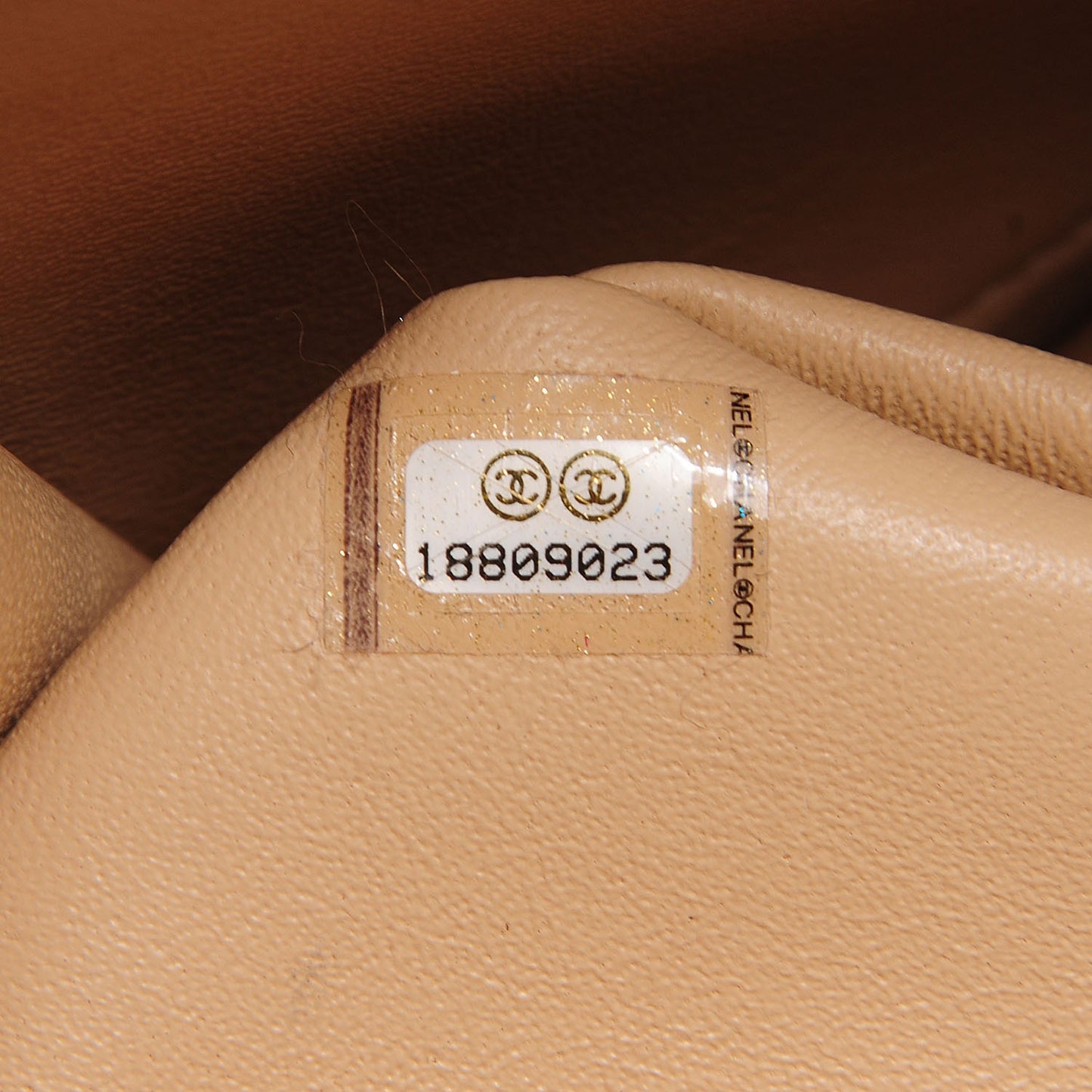 Lambskin Quilted Jumbo Double Flap Beige