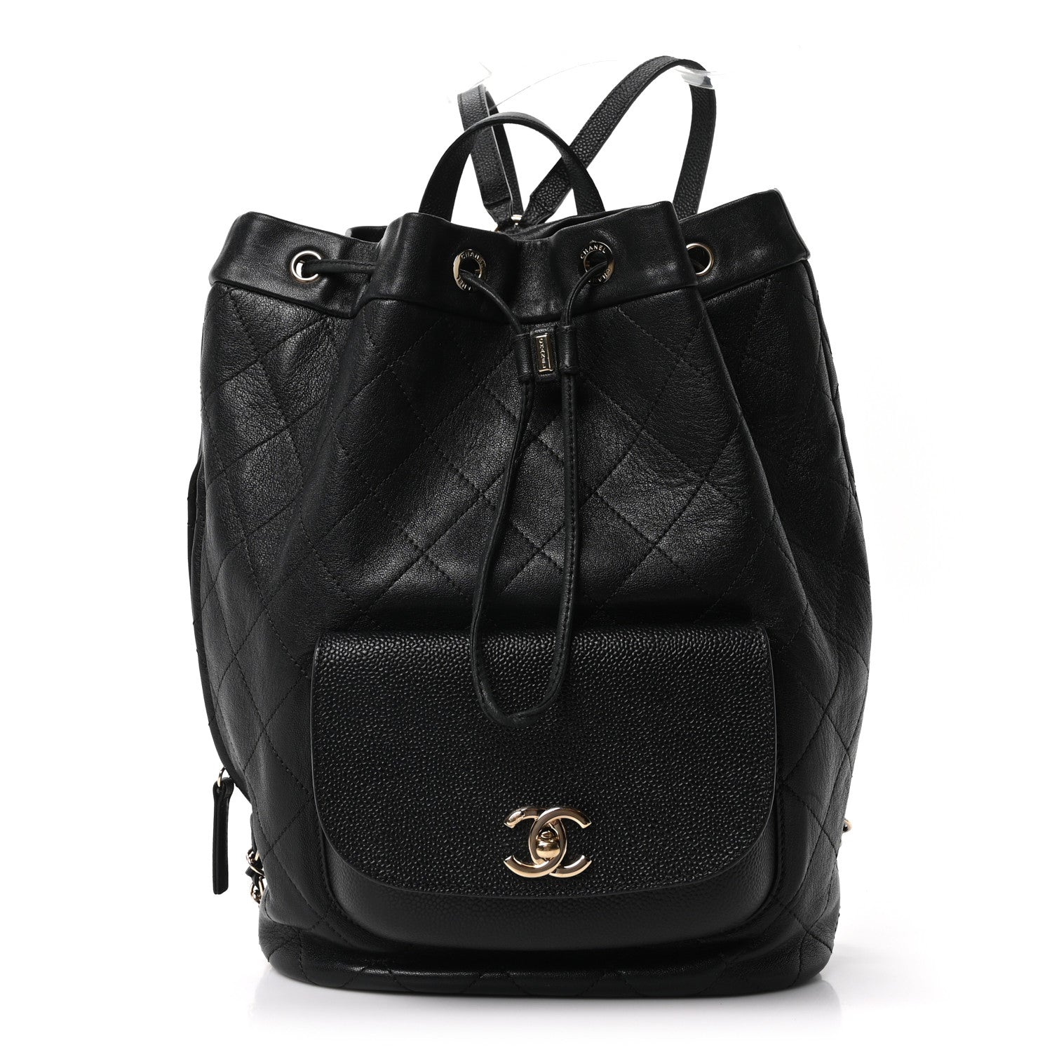 Chanel Sheepskin Caviar Quilted Daily Round Backpack Black 1 of 10