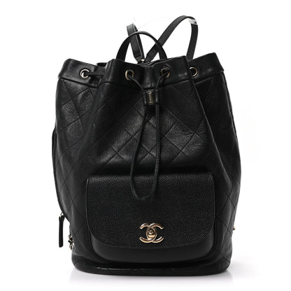 Chanel Sheepskin Caviar Quilted Daily Round Backpack Black 1 of 10