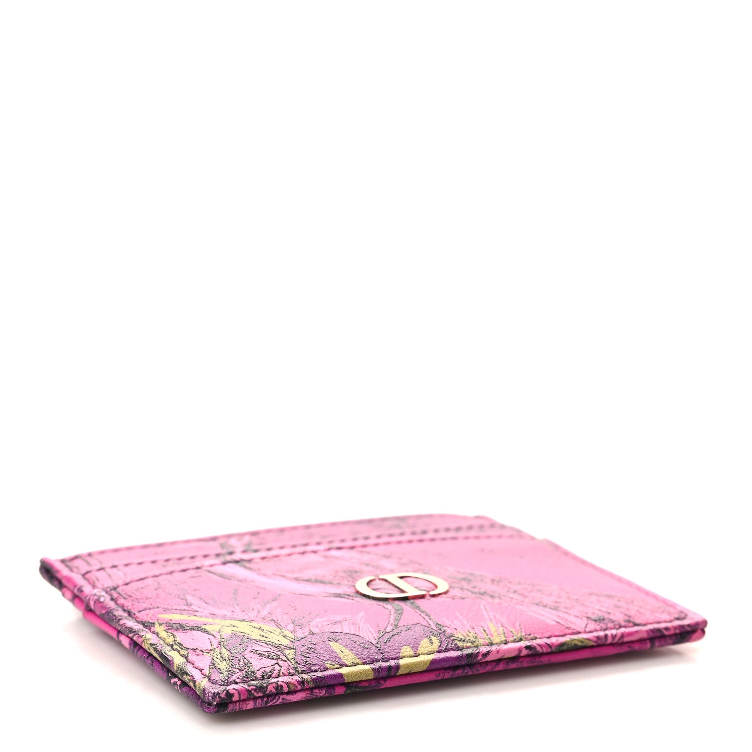 Christian Dior Calfskin Caro Printed Toile De Jouy Lady Dior Card Holder Pink 4 of 7