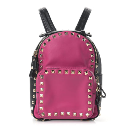 Valentino Garavani Calfskin Mini Rockstud Backpack Fuxia Black 1 of 9