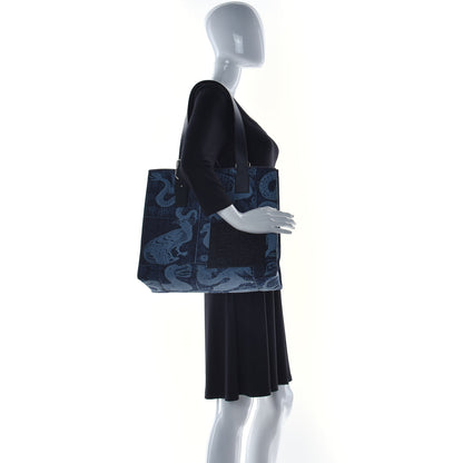 Loewe Denim Calfskin Buckle Tiles Tote Indigo 2 of 11