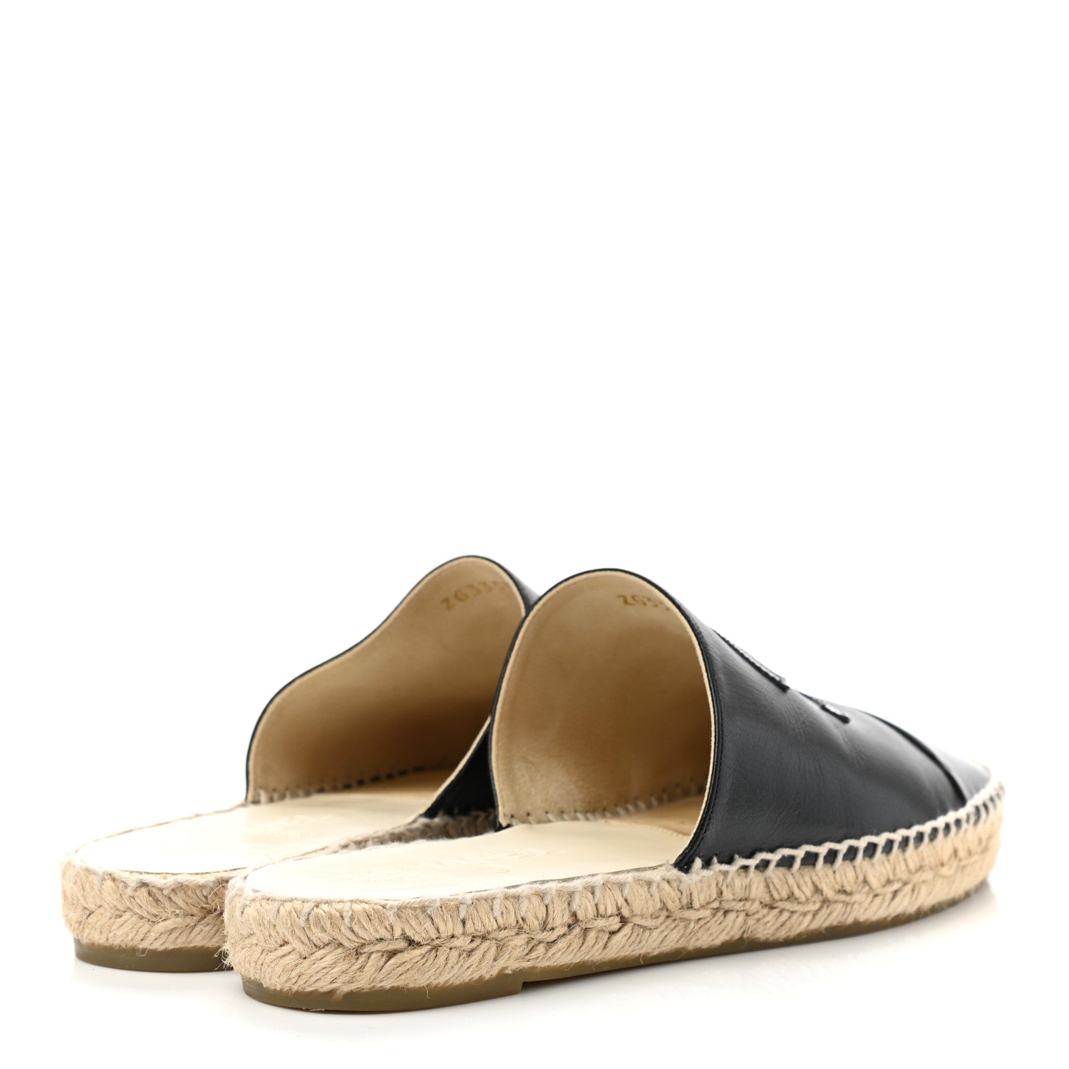Chanel Iridescent Goatskin Patent CC Espadrille Mules 40 Black 4 of 9