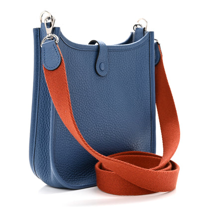Hermes Taurillon Clemence Amazone Evelyne TPM Bleu Agate Cuivre 3 of 10