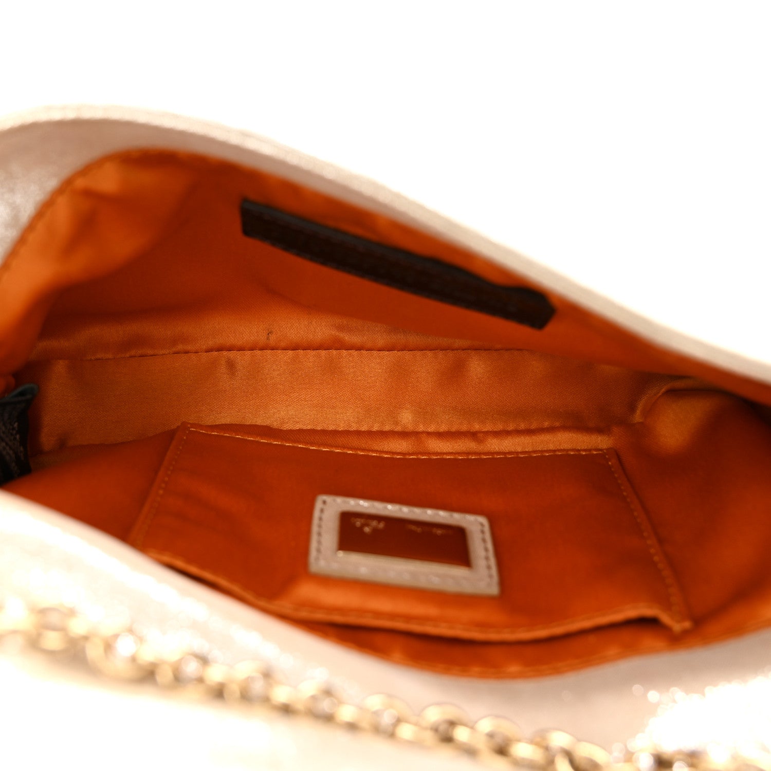 Fendi Metallic Calfskin Mia Pochette Beige 5 of 14