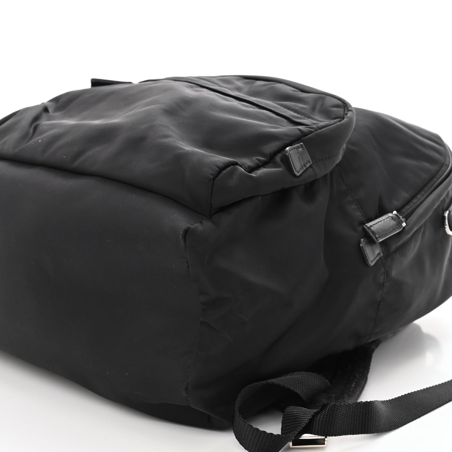 Nylon Tessuto Logo Patch Backpack Black