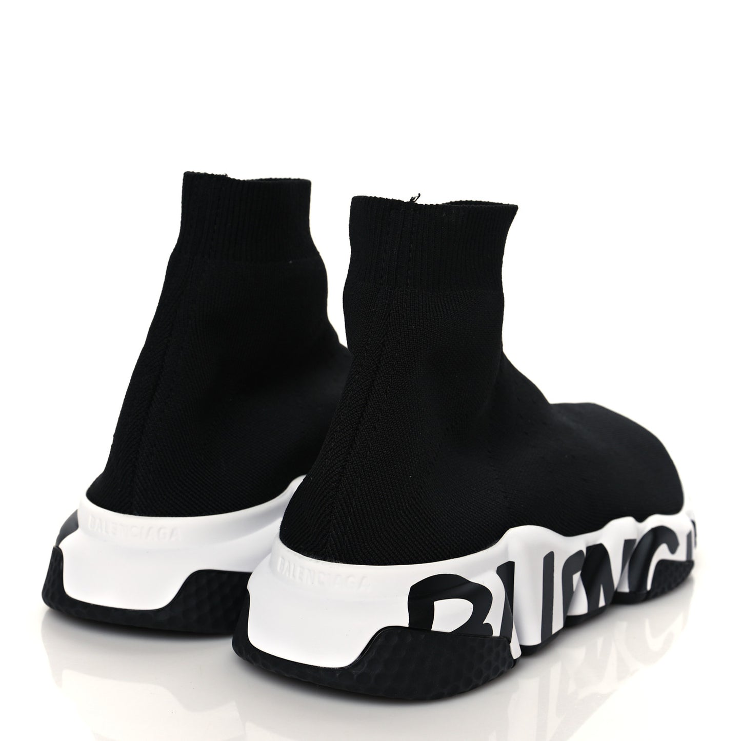 Neoprene Knit Speed Graffiti Sneakers 42 Black White
