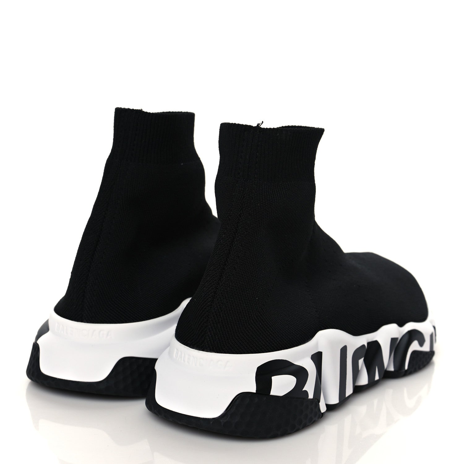 Balenciaga Neoprene Knit Speed Graffiti Sneakers 42 Black White 4 of 9