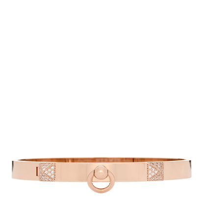 Hermes 18K Rose Gold Diamond PM Collier De Chien Bracelet SH 1 of 4