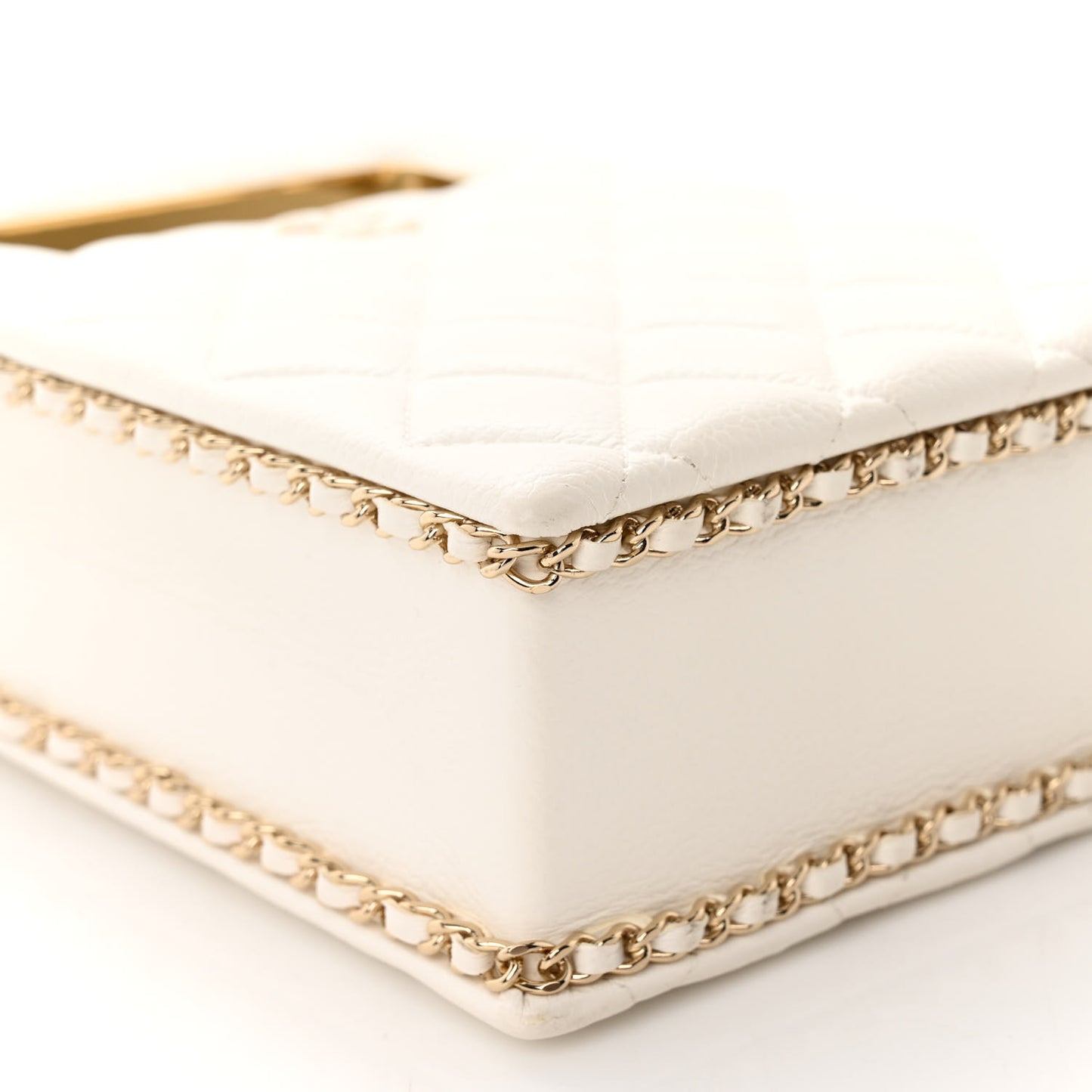 Caviar Quilted Evening Box Bag White