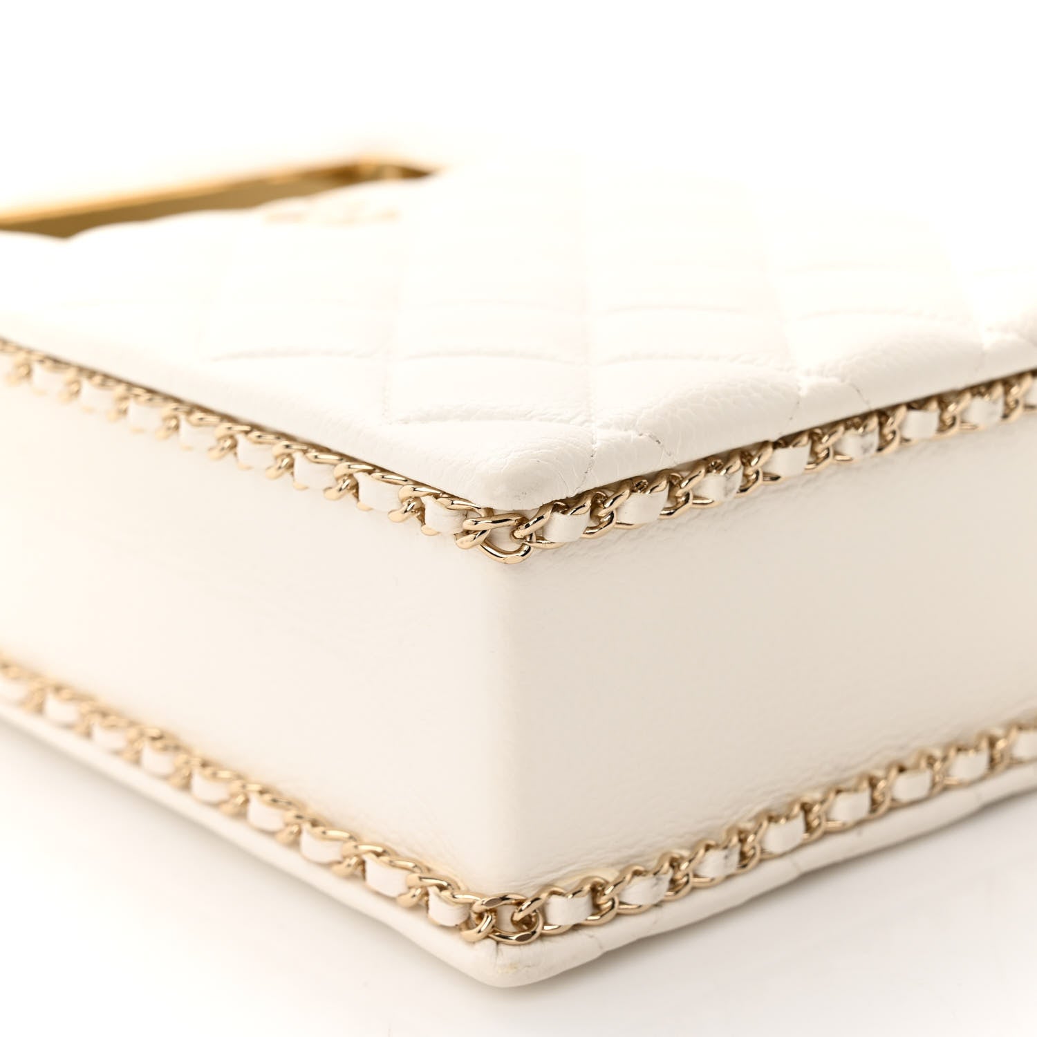 Chanel Caviar Quilted Evening Box Bag White 9 of 11