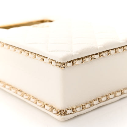 Chanel Caviar Quilted Evening Box Bag White 9 of 11
