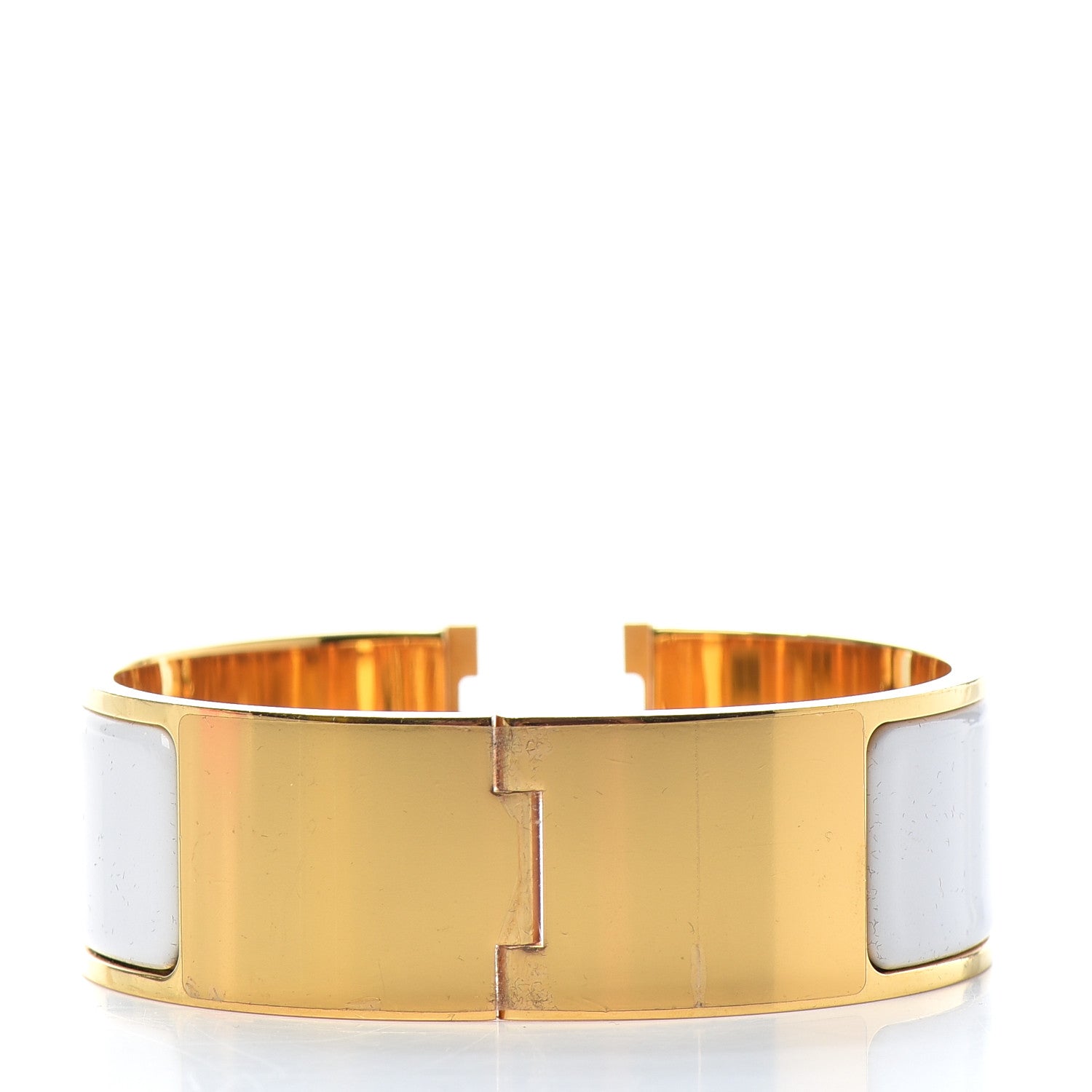 Hermes Enamel Wide Clic Clac H Bracelet PM White 3 of 4