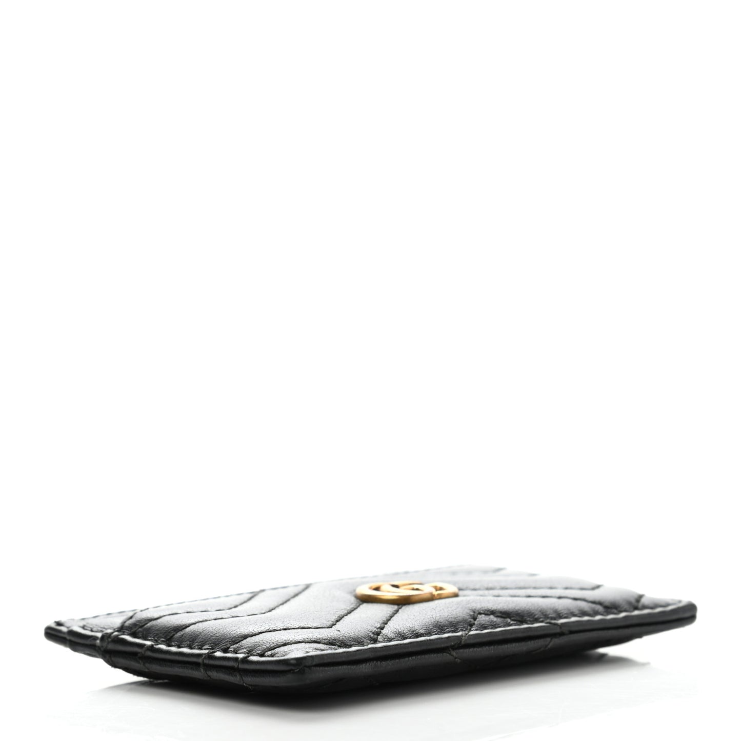 Calfskin Matelasse GG Marmont Card Holder Black
