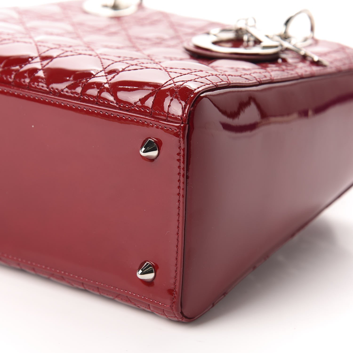 Christian Dior Patent Cannage Medium Lady Dior Red 7 of 11