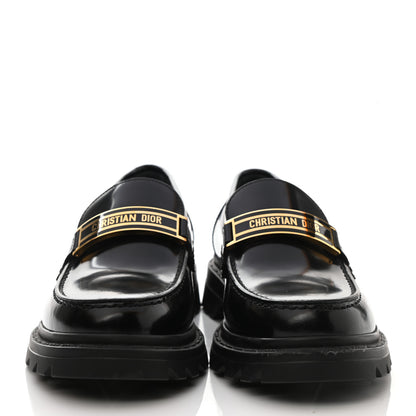 Christian Dior Brushed Calfskin Dior Code Lug Sole 15mm Loafers 35.5 Black 2 of 11