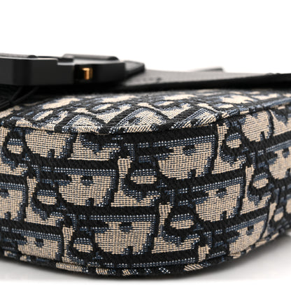 Christian Dior Grained Calfskin Oblique Mini Saddle Messenger Bag With Flap Beige Black 10 of 10