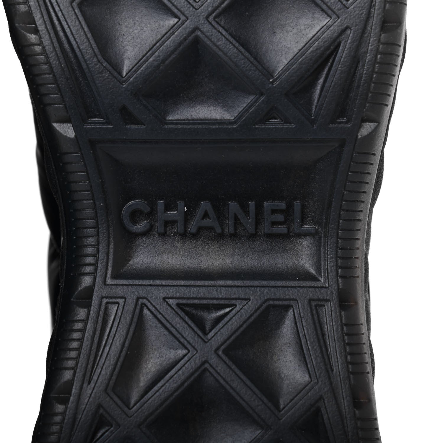 Chanel Nylon Suede Calfskin CC Sneakers 38 Black 6 of 10