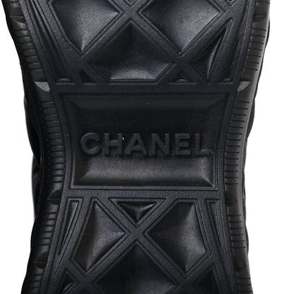 Chanel Nylon Suede Calfskin CC Sneakers 38 Black 6 of 10
