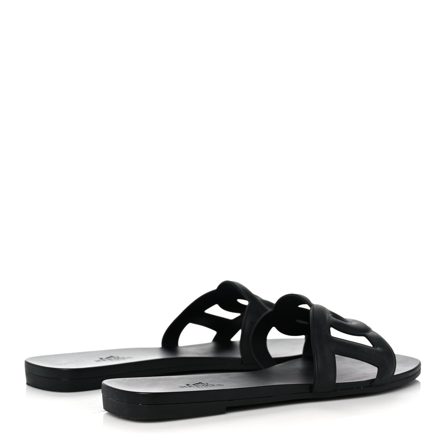 Hermes Rubber Aloha Sandals 38 Black 4 of 9
