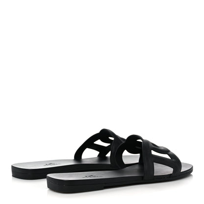 Hermes Rubber Aloha Sandals 38 Black 4 of 9