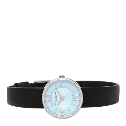 Tiffany Stainless Steel Calfskin Diamond Bezel 24mm Atlas 2-Hand Quartz Watch Tiffany Blue 2 of 5