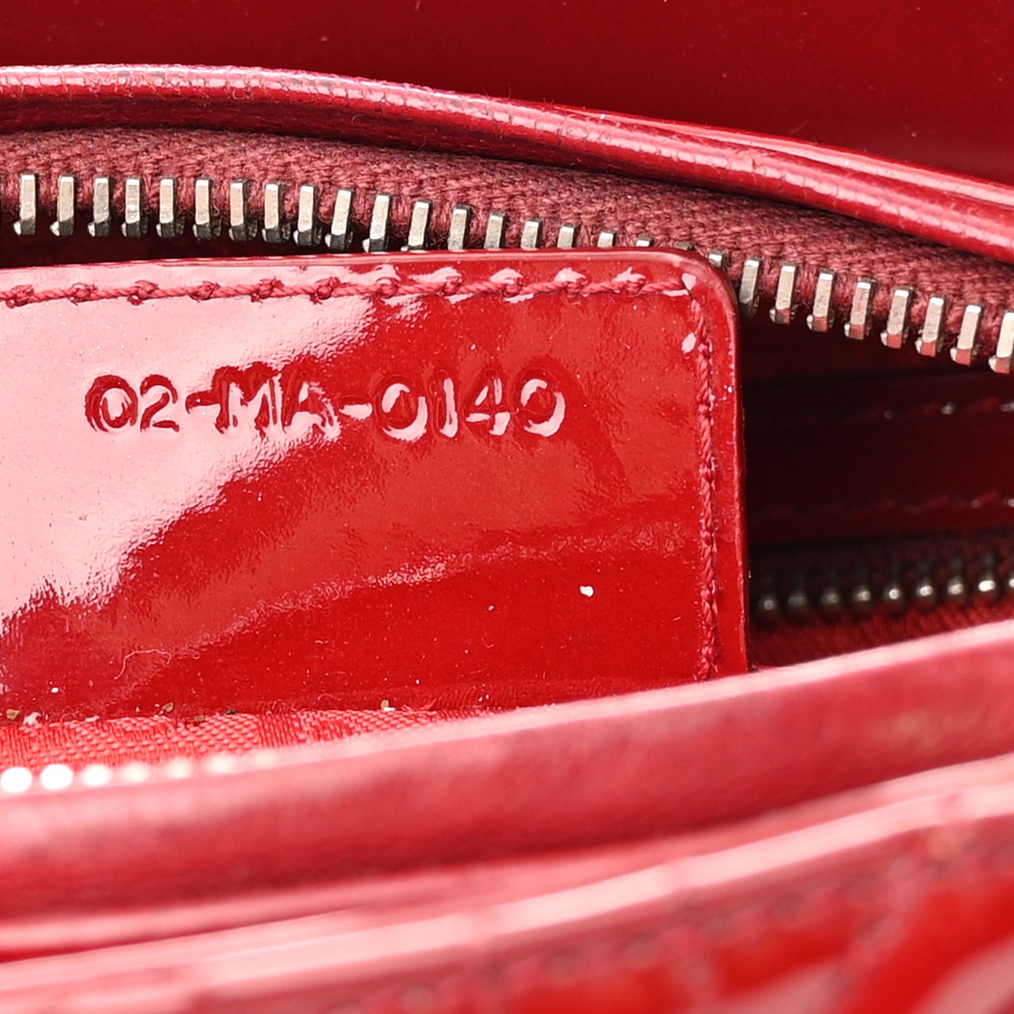 Patent Cannage Medium Lady Dior Red