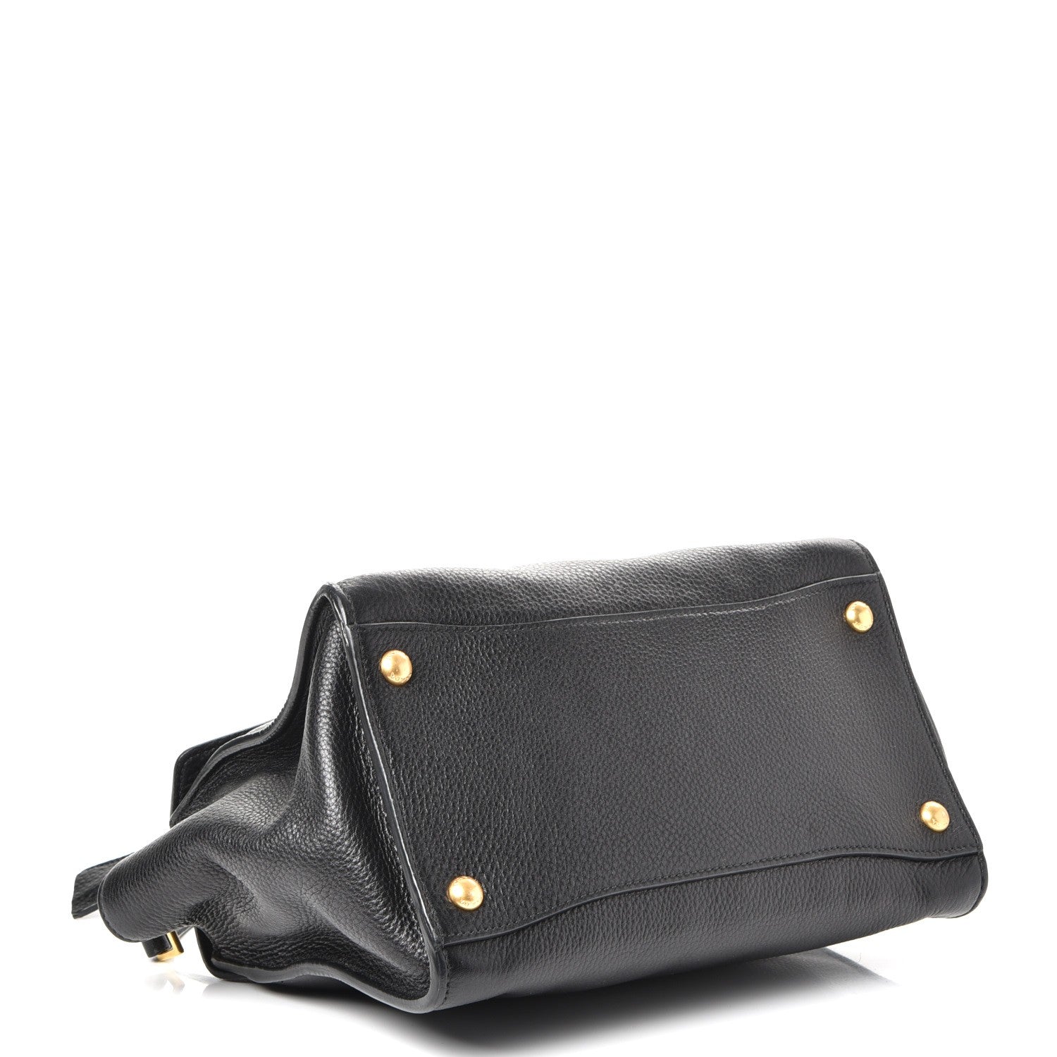 Prada Vitello Daino Sound Twin Pocket Satchel Black 4 of 8