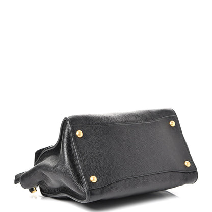 Prada Vitello Daino Sound Twin Pocket Satchel Black 4 of 8