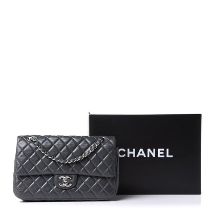 Chanel Lambskin Quilted Medium Double Flap Dark Grey 10 of 10