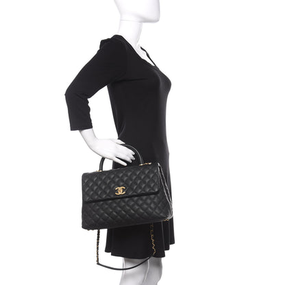 Chanel Caviar Quilted Medium Coco Handle Flap Black 3 of 11