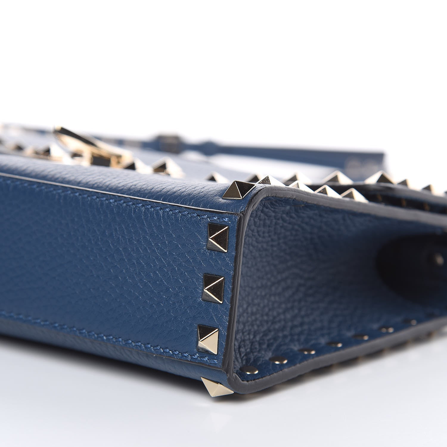 Valentino Garavani Pebbled Calfskin Medium Rockstud Flip Lock Crossbody Bag Peacock 8 of 8